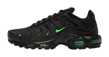 Nike Air Max Plus Abrasion Resistant Low top Training Casual Running Shoes Mens Black Green  vjsneaker.com