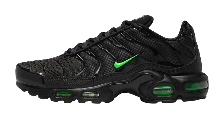 Nike Air Max Plus Abrasion Resistant Low top Training Casual Running Shoes Mens Black Green  vjsneaker.com