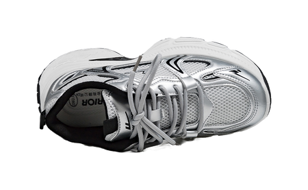 Warrior Low top Chunky Sneakers Womens Silver Gray Black  vjsneaker.com