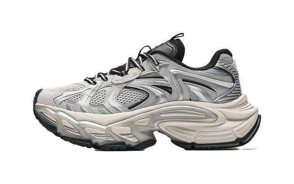 Anta Height Increasing Wear-Resistant Slip-Resistant Low-Top Chunky Sneakers Men's Silver 