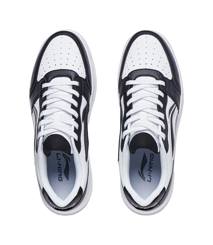 LiNing Acer Truncatum Slip-Resistant Cushioning Wear-Resistant Low-Top Skateboard Shoes Men's White Black 