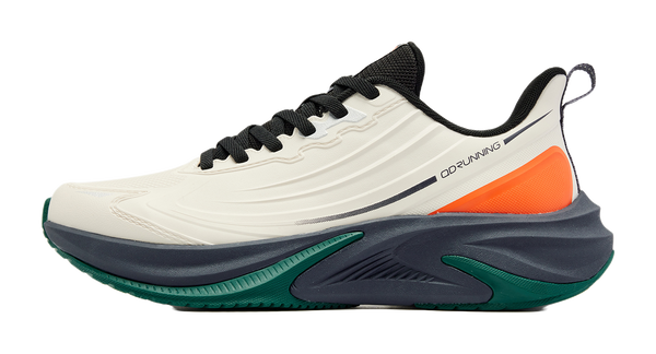 QIAODAN Rainwing 5.0 Running Shoes Men's Low top Original White, Swallowtail Blue 