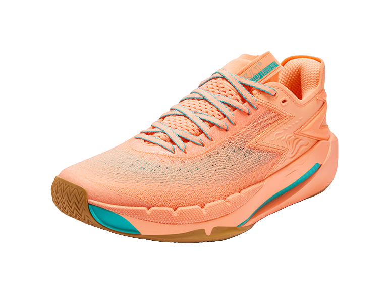 361° BIG3 7.0 Pro "California" 672621108-8 - Low-Profile Basketball Shoe Unisex Fluorescent Cream Peach Red