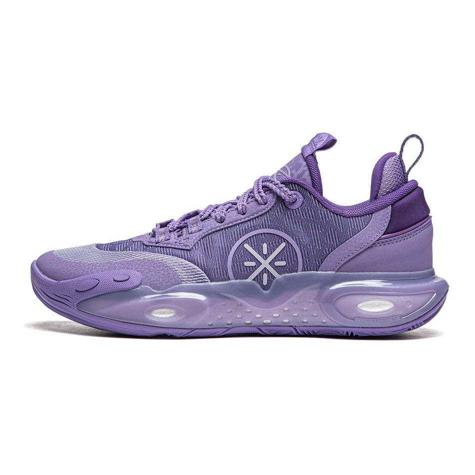 Li Ning YOUNG Slip Resistant Cushioning Low top Childrens Basketball Shoes Purple  vjsneaker.com
