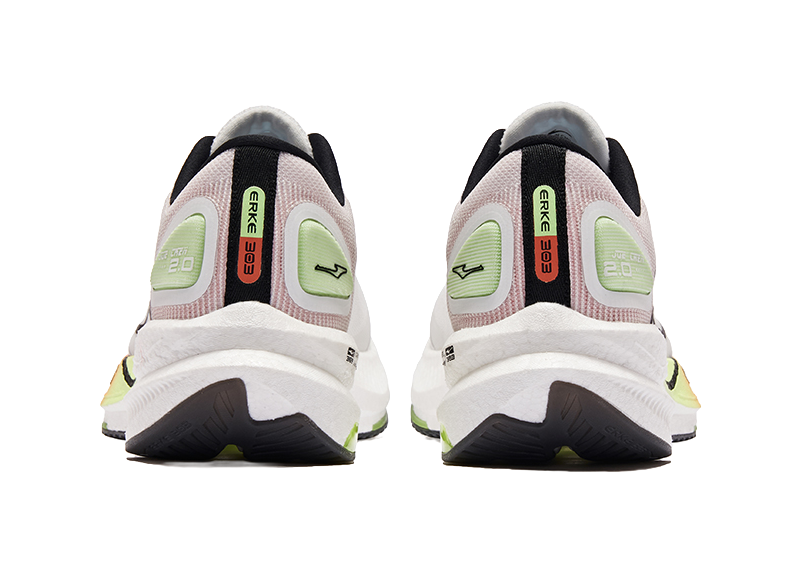 Erke Dust 2.0 Shock Absorbers Rebound Low top Marathon Training Long Distance Running Shoes Men's White Green 