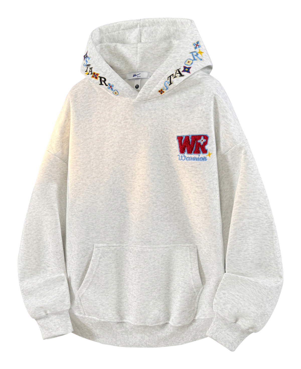 Warrior Warrior American Basic Retro Fun Embroidered Letter Logo Loose Casual Trend Versatile Windproof College Style Sports Couple Hooded Long Sleeve Thick Velvet Hoodie for Men and Women  vjsneaker.com