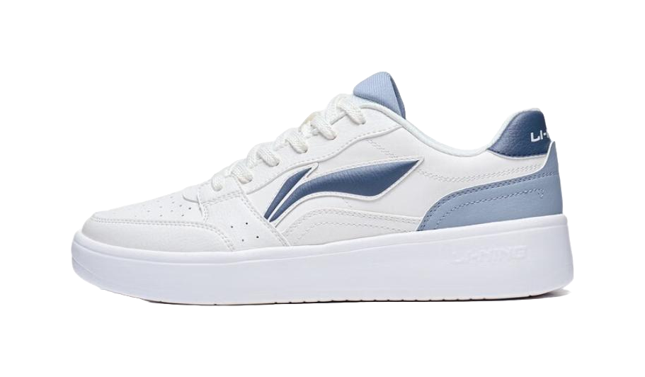 Li Ning Sycee Slip Resistant Cushioning Abrasion Resistant Height Increasing Low top Skateboard Shoes Mens White Blue  VJSNEAKER