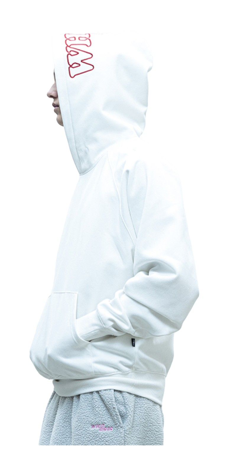 WHOOSIS letter embroidered LOGO hooded cover, classic and versatile, loose fit, campus multi-color, autumn and winter long sleeves with fleece hoodie, unisex  vjsneaker.com