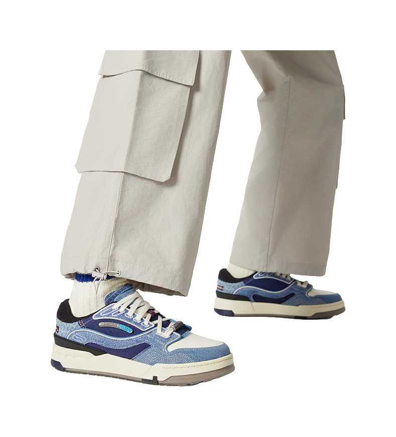 LiNing 001 BTC 3 Slip Resistant Cushioning Abrasion Resistant Lightweight Low top Skateboard Shoes Unisex Blue 