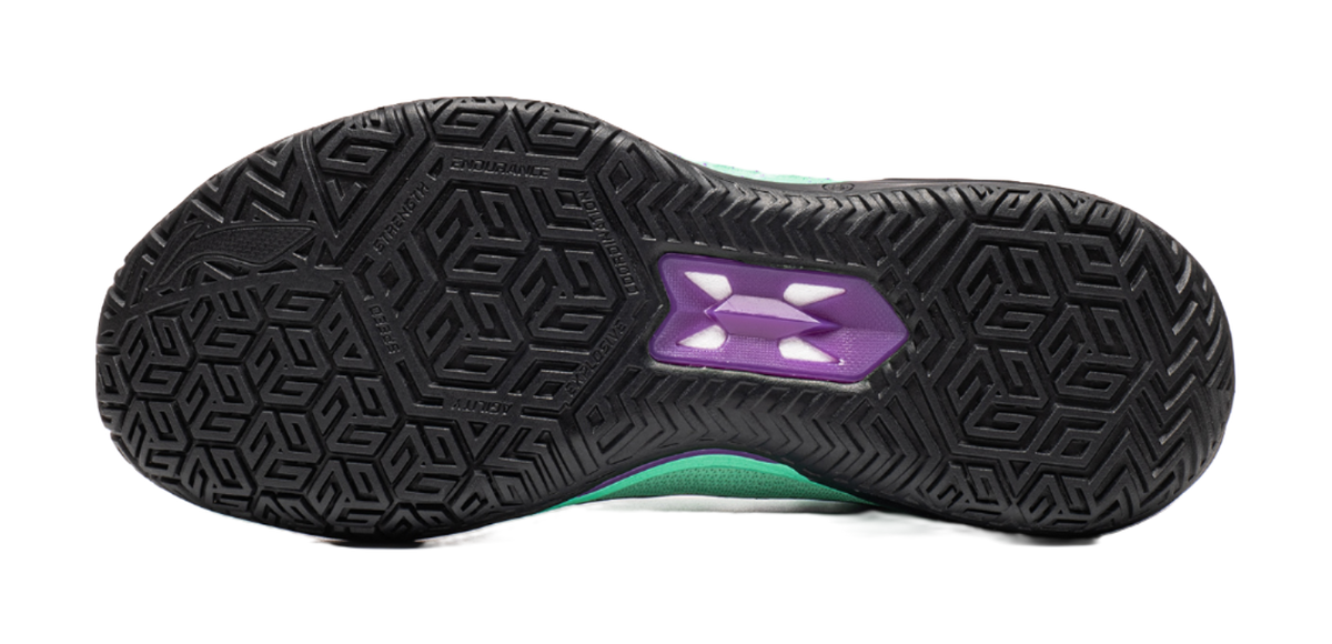 Li-Ning Liren 6 V2 basketball shoe outsole with black geometric tread