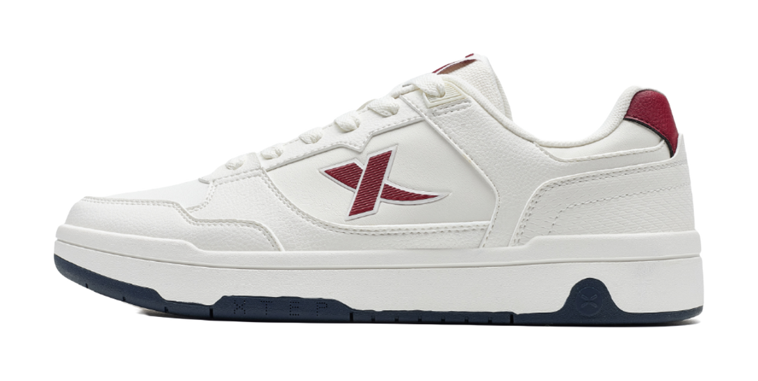 XTEP Clover White 3.0 Air Force 1 Wear resistant And Lightweight Low top Skateboard Shoes Men's White Red 