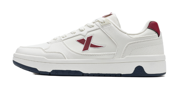 XTEP Clover White 3.0 Air Force 1 Wear resistant And Lightweight Low top Skateboard Shoes Men's White Red 