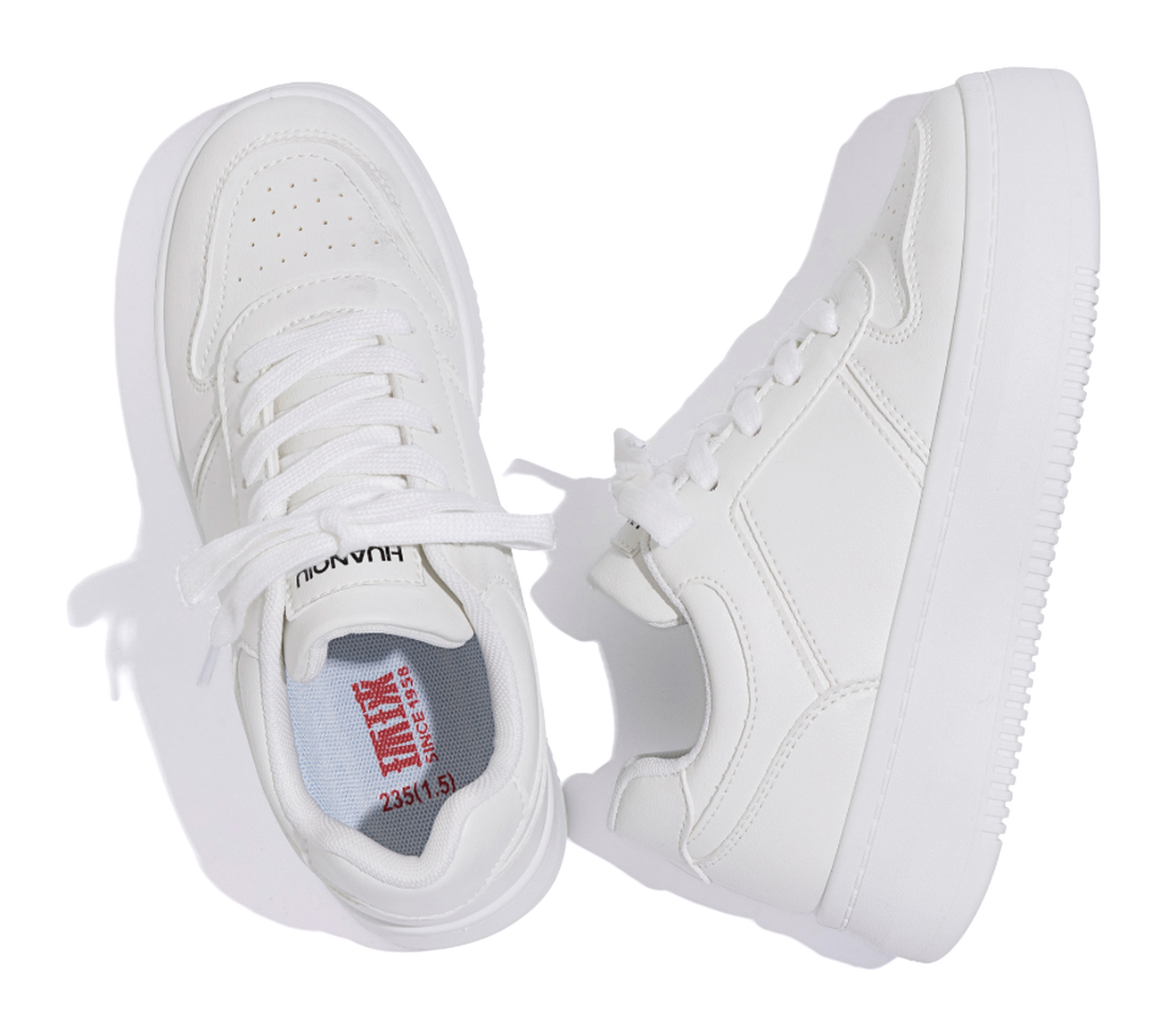 HUANQIU Air Force 1 Coverage Lightweight Height Increasing Low top Skateboard Shoes Women's 