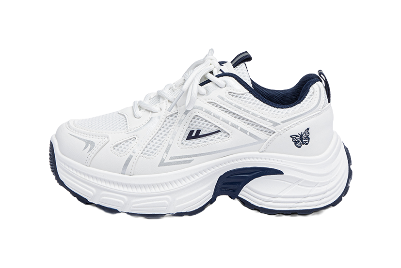 Warrior Anti Slip Wear Resistant Low Top Casual Running Shoes Women's White Dark Blue 