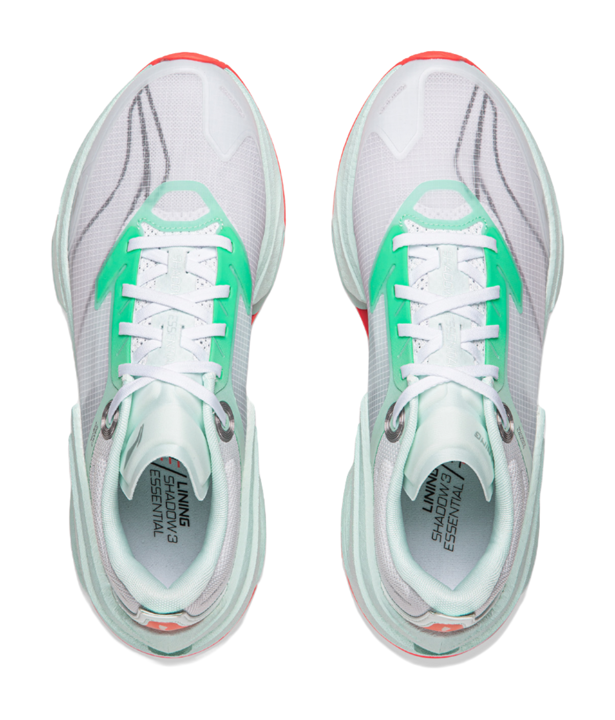 Li Ning Shadow 3 Essential Cushioning Abrasion Resistant Low top Casual Running Shoes Mens White Green  VJsneaker