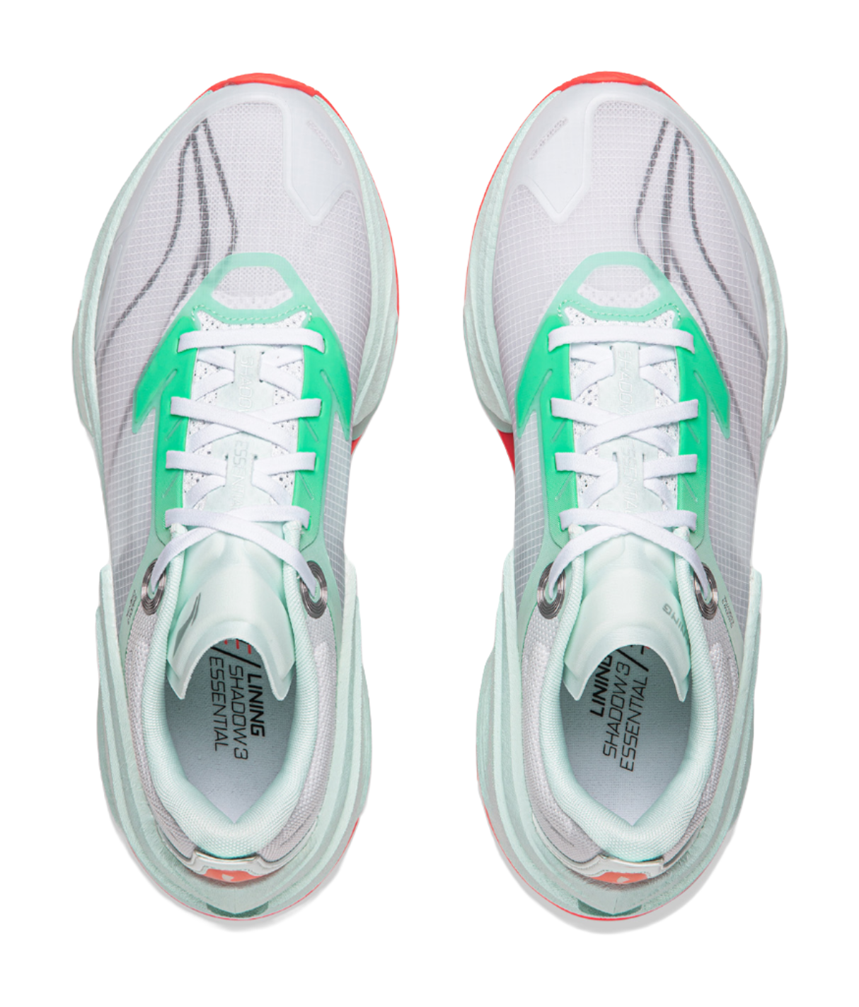 Li Ning Shadow 3 Essential Cushioning Abrasion Resistant Low top Casual Running Shoes Mens White Green  VJsneaker