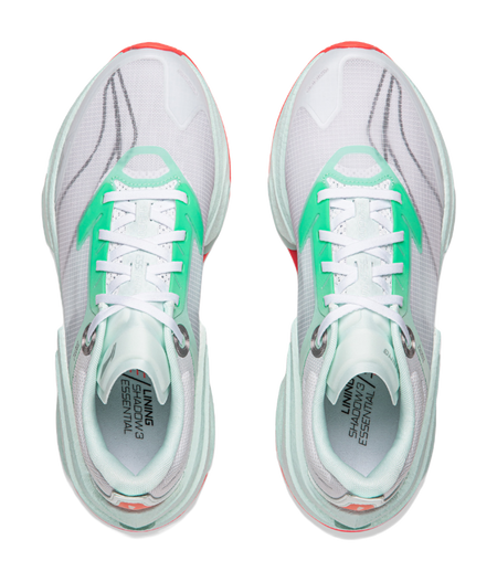 Li Ning Shadow 3 Essential Cushioning Abrasion Resistant Low top Casual Running Shoes Mens White Green  VJsneaker
