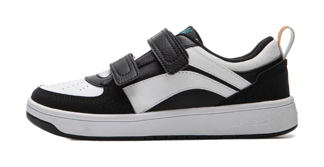 LINING YOUNG Sports Life Collection Anti Slip Wear Resistant Low Top Kids' Skateboarding Shoes Black White Kids' 