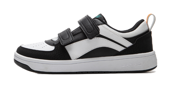 LINING YOUNG Sports Life Collection Anti Slip Wear Resistant Low Top Kids' Skateboarding Shoes Black White Kids' 