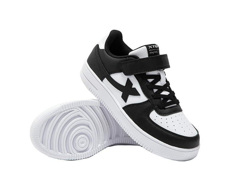 XTEP Slip Resistant, Abrasion Resistant, Breathable, Lightweight Cushioning Low top Skateboard Shoes Xtep White/black  VJSNEAKER