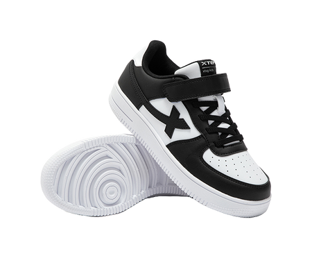 XTEP Slip Resistant, Abrasion Resistant, Breathable, Lightweight Cushioning Low top Skateboard Shoes Xtep White/black  VJSNEAKER