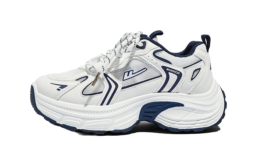 Warrior Low top Chunky Sneakers Women's White Silver 