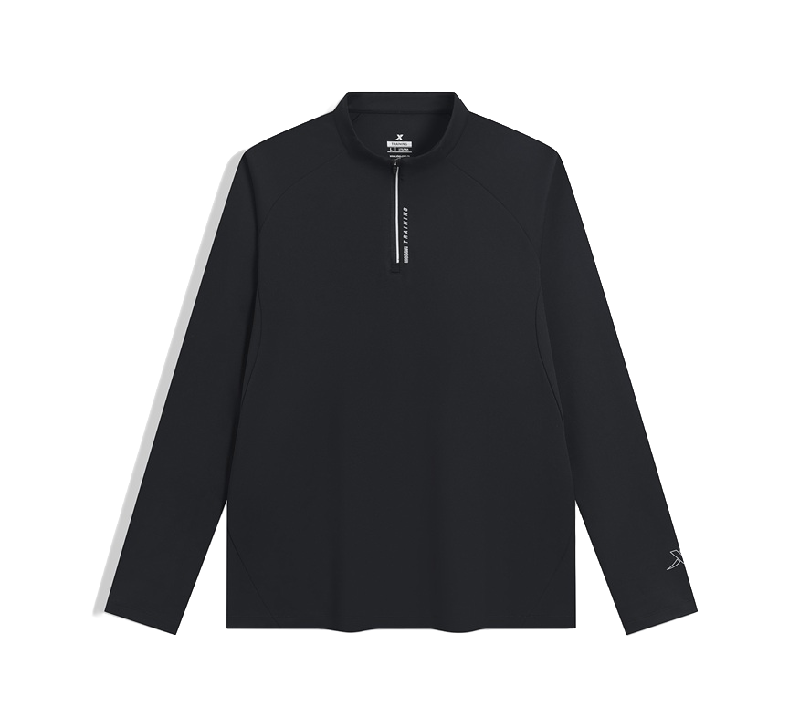 Xtep Comprehensive Training Series Long Sleeve Sports Versatile Breathable and Moisture Absorbing Knitted Shirt for Men  vjsneaker.com