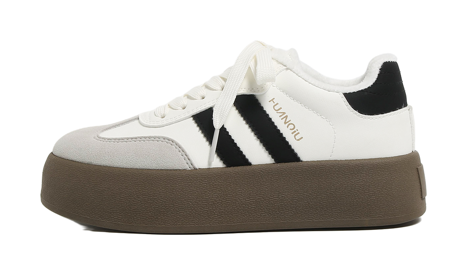 HUANQIU Slip Resistant, Abrasion Resistant, Lightweight, Breathable, Height Increasing Low top Skateboard Shoes Womens  VJSNEAKER