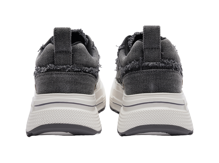 SHOOT BRAND Anti Slip And Wear Resistant Height Increasing Low top Canvas Shoes Unisex Denim Gray 