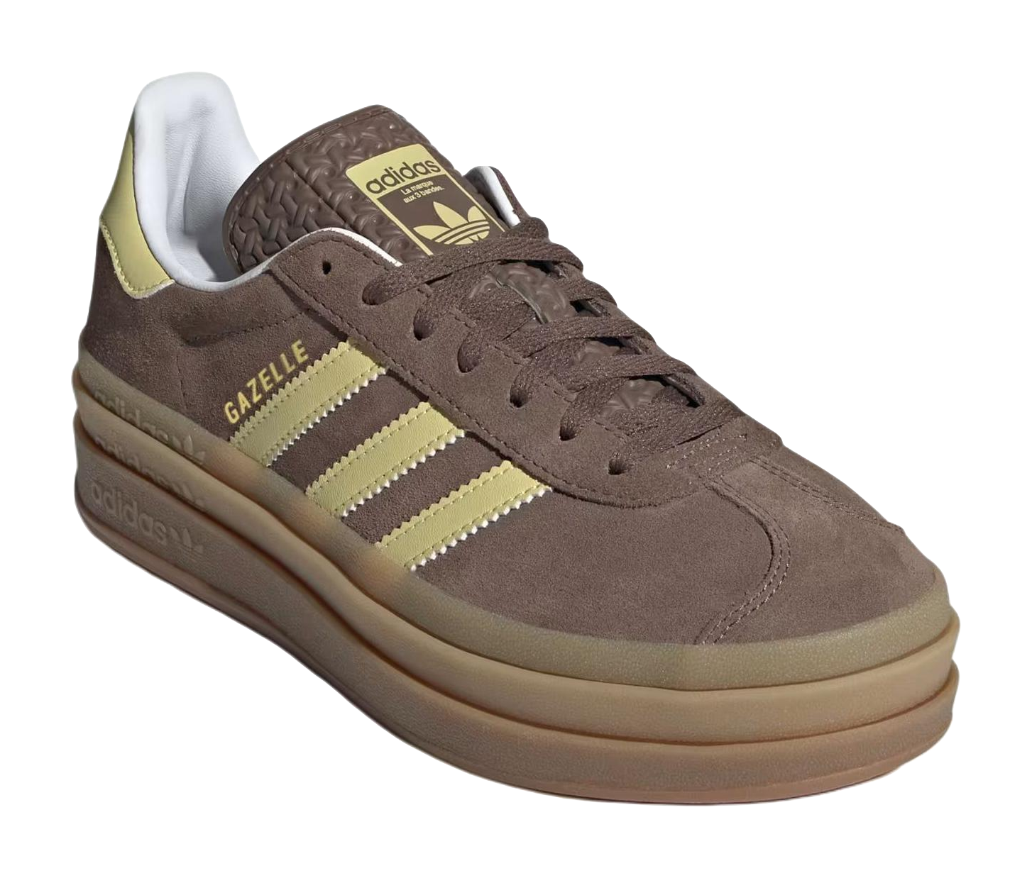 Adidas Wmns Gazelle Bold Earth Strata Powder Yellow Womens  vjsneaker.com