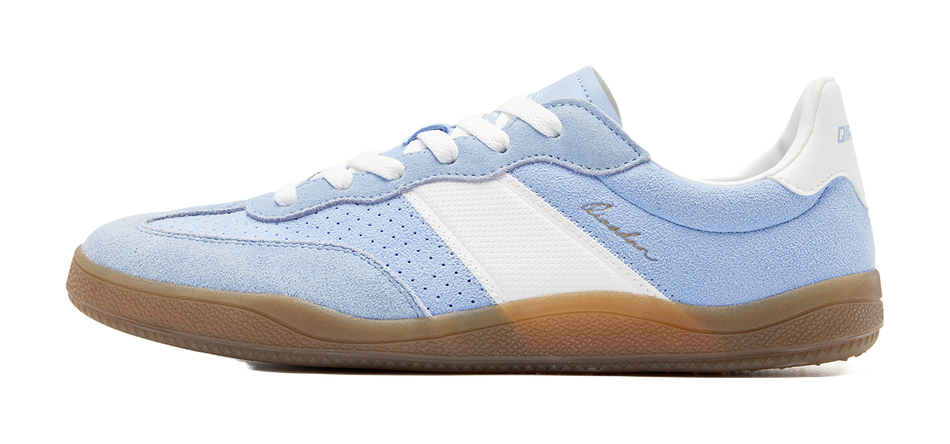 QIAODAN Abrasion Resistant Slip Resistant Low Top Skateboard Shoes Mens Salt Crystal Blue Jordan White  VJSNEAKER