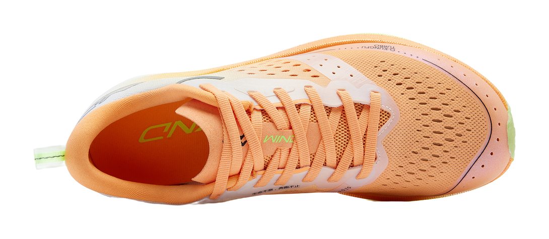 QIAODAN Strong Winds SE Anti Slip And Wear Resistant Breathable Low Top Marathon Running Shoes Men's Orange Green 