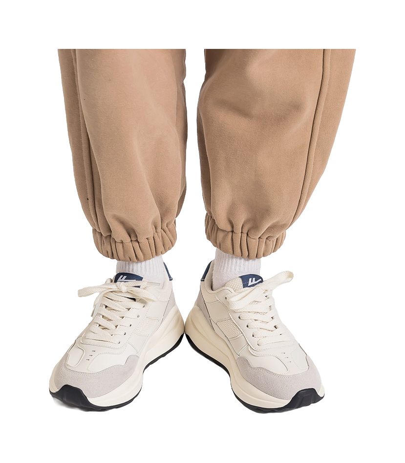 Warrior Cushioning Anti-Slip Wear-Resistant Breathable Height Increasing Low-Top Chunky Sneakers Unisex White Dark Blue 