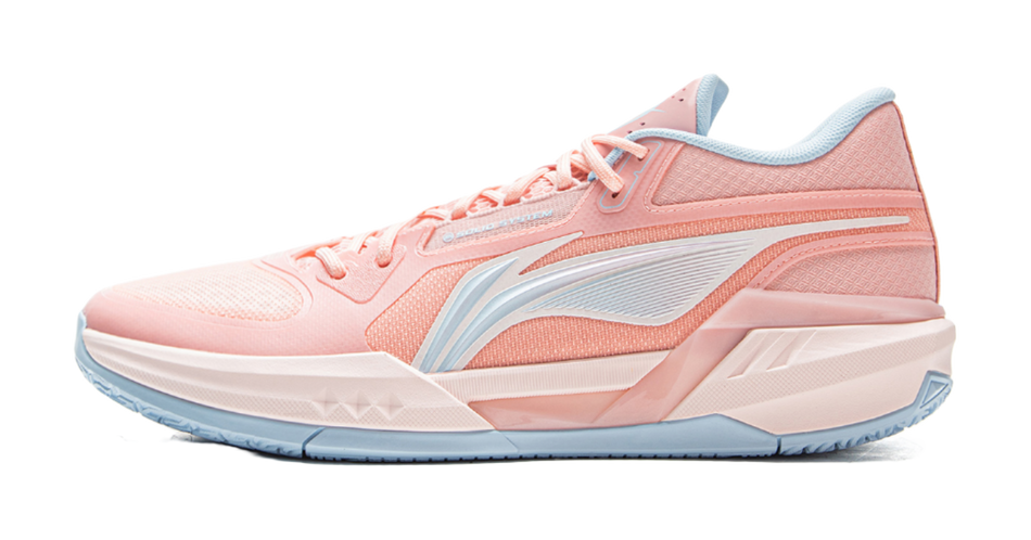 Li Ning Light Speed 3mid Basketball Shoes Mens Low top Rouge Pink/Clear Sky Blue