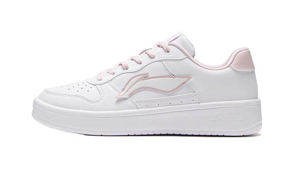 LiNing Pontoons Slip Resistant, Abrasion Resistant, Lightweight, Breathable Low top Skateboard Shoes Women's White Pink 