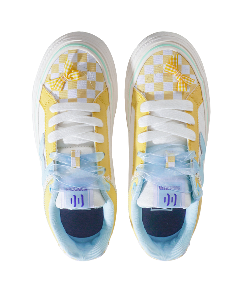 Ollieskate Slip Resistant, Abrasion Resistant, Lightweight Low Top Skateboard Shoes Unisex Yellow 