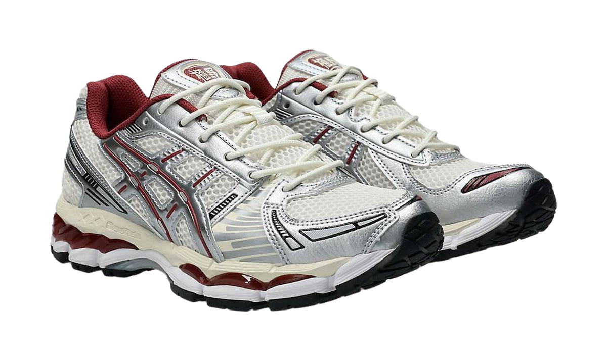 ASICS GEL Kayano 12.1 Abrasion Resistant Low top Casual Running Shoes Unisex Beige Silver  vjsneaker.com