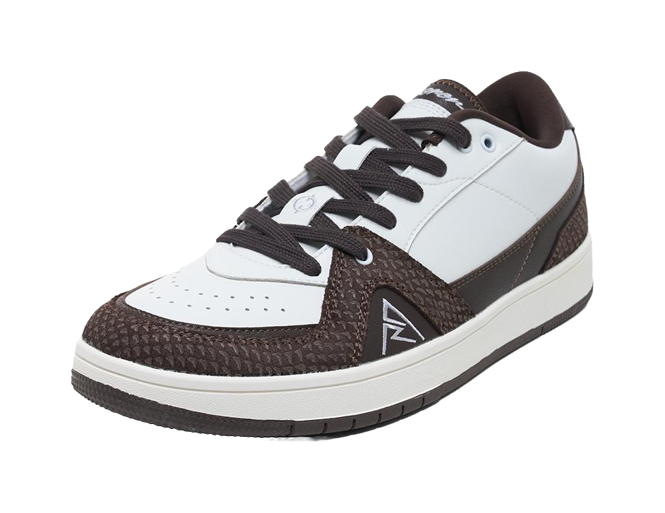 RIGORER Reaves Slip Resistant Breathable Abrasion Resistant Low top Thin Sole Skateboard Shoes Mens White Brown