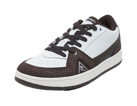 RIGORER Reaves Slip Resistant Breathable Abrasion Resistant Low top Thin Sole Skateboard Shoes Mens White Brown