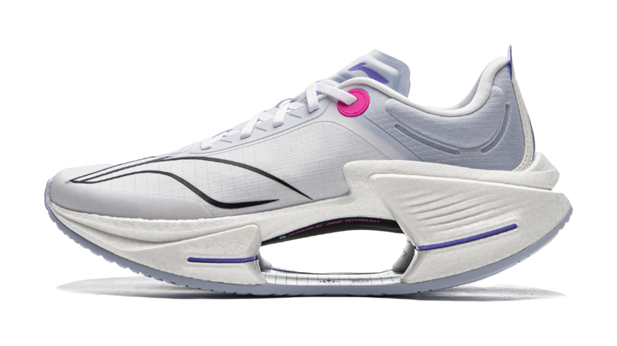 Li Ning Shadow 3 Essential Low top Racing Running Shoes Mens White Purple  VJsneaker