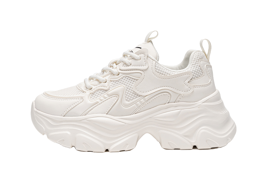 Warrior Abrasion Resistant, Breathable, Lightweight, Height Increasing Low top Chunky Sneakers Women's Beige 