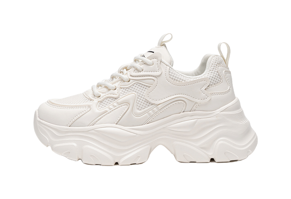 Warrior Abrasion Resistant, Breathable, Lightweight, Height Increasing Low top Chunky Sneakers Women's Beige 