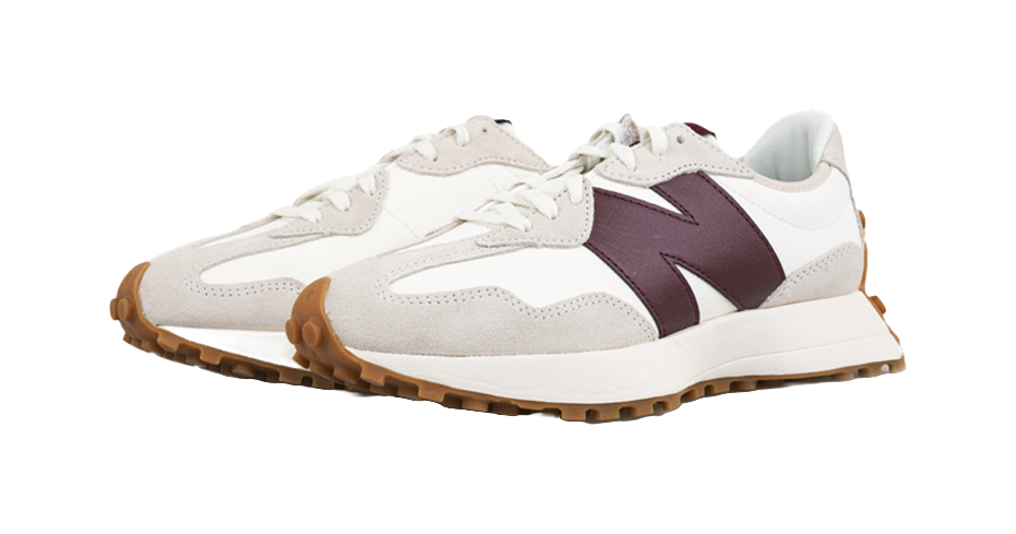 New Balance 327 White Dark Red Womens  vjsneaker.com