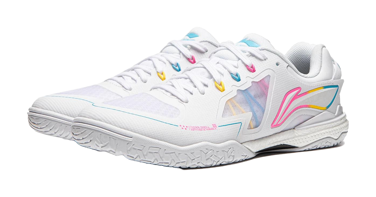 Li-Ning Kirin 3.0 "White/Pink/Yellow" APPU029-2 - Table Tennis Shoe Unisex White