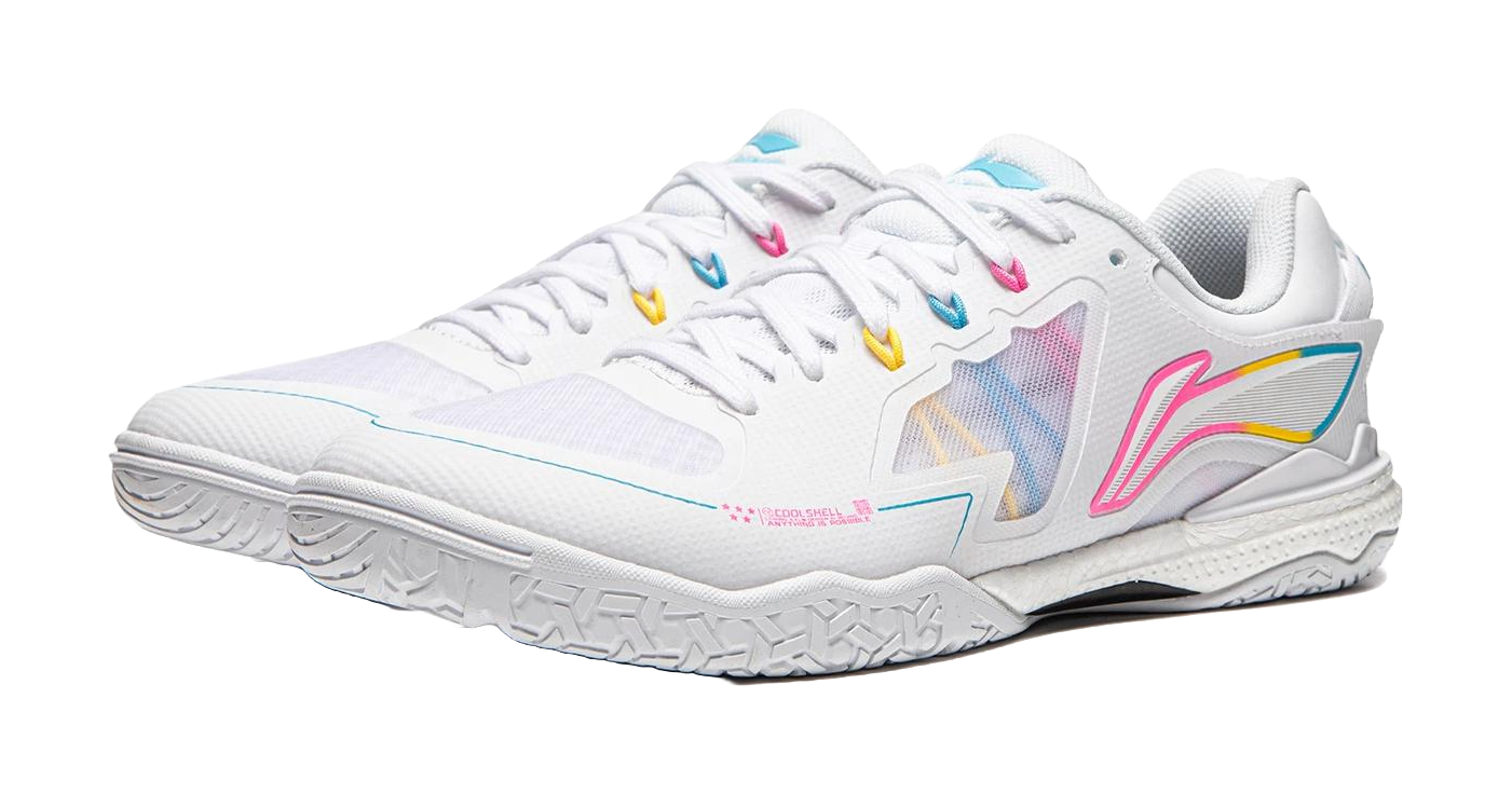 Li-Ning Kirin 3.0 "White/Pink/Yellow" APPU029-2 - Table Tennis Shoe Unisex White