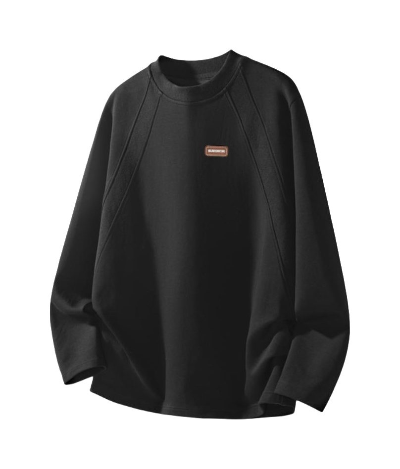 Warrior Power Simple Design Sense Autumn and Winter Plush Shoulder Hoodie Loose Inner Bottom Shirt Casual Fashion Trend Versatile Long Sleeve T-shirt Unisex  vjsneaker.com