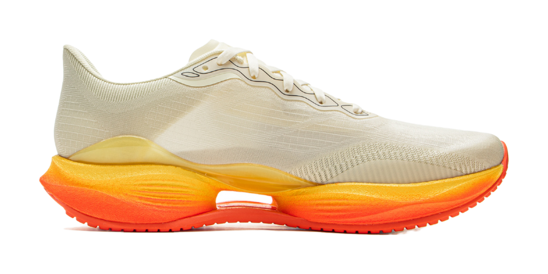 LiNing Super-Light 22 Cushioning Wear-Resistant Low-Top Casual Running Shoes Men's Beige Orange 