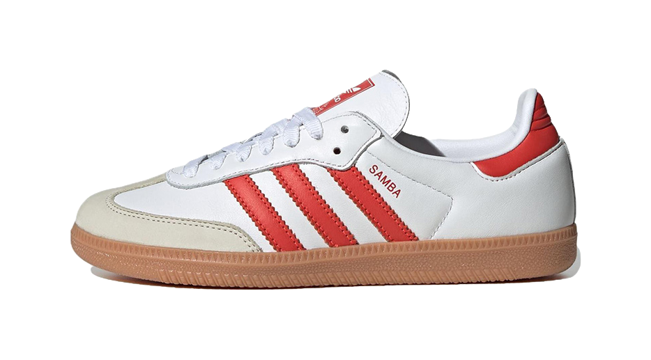 Adidas Samba OG White Solar Red Gum Womens  vjsneaker.com