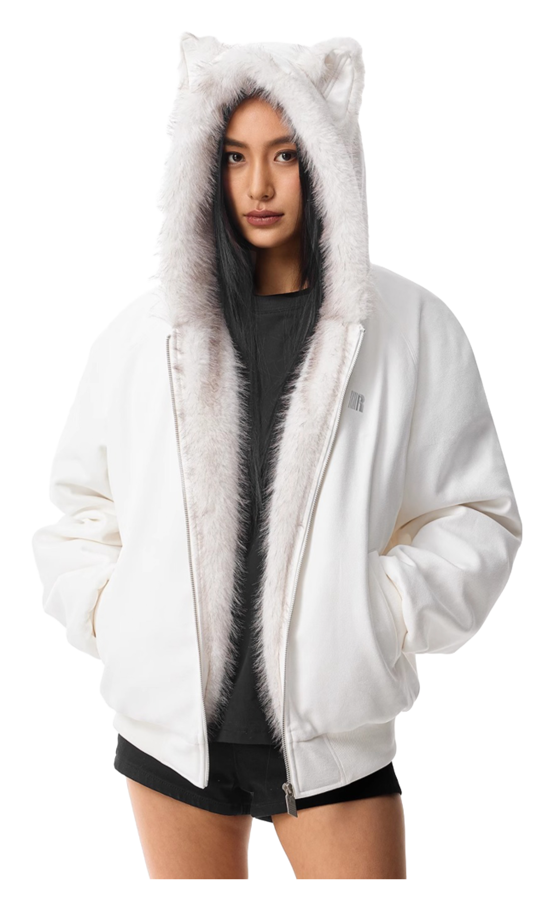 FDR Puffer Jackets Unisex Fur Collar Moderate  vjsneaker.com