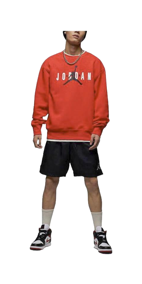 Jordan Sweatshirts Mens Red Crew Neck Moderate Regular  vjsneaker.com